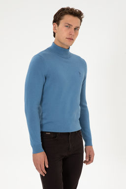 Erkek Slim Fit Yar_m Bal_k__ Yaka Saks Basic Kazak - U.s. polo assn фото 10