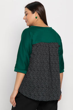Блуза Федерика (изумрудно-черная) Б15001-18М