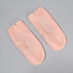 Носочки для педикюра, силиконовые, с перфорацией, с разделителем, универсальный размер, 17×7 см, бежевые