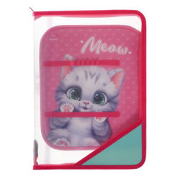 Папка для труда, А4, пластиковая, 23×32.5×2.5 см «Котик»