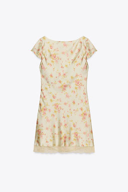 FLORAL SATIN MINI DRESS