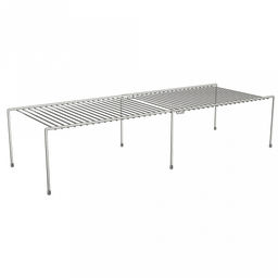 Полка для шкафа настольная 65/35х24х14,5см, раздвижная, оцинкованная, окраска "хром" (Россия)