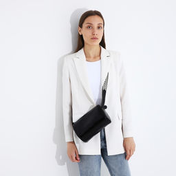 Сумка женская кросс-боди на молнии, 22×9×14 см, чёрная