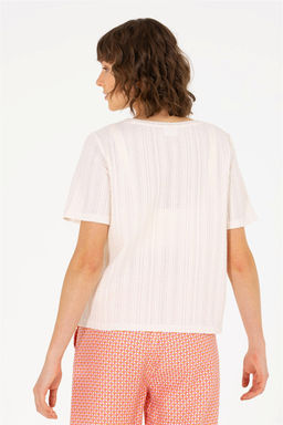 Женская кремовая футболка с круглым вырезом Неожиданная скидка в корзине - U.s. polo assn фото 5