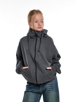 Толстовка на молнии с капюшоном 22-7653 графит