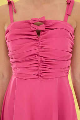 Lacivert Duz A Kesim Fiyonk Detayl? Maxi Dokuma Elbise TWOSS25EL00144 - Trendyolmilla фото 8