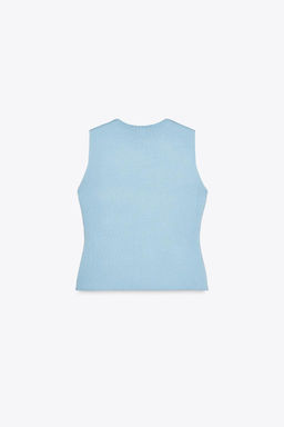PLAIN KNIT WAISTCOAT TOP - Zara фото 17
