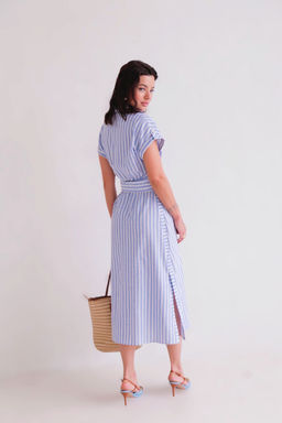 Martichelli Платье-рубашка в голубую полоску  фото 5