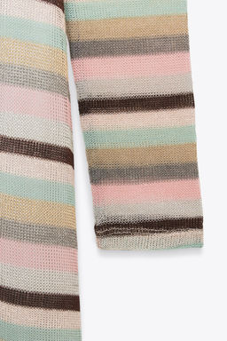 LONG METALLIC THREAD STRIPED DRESS - Zara фото 14