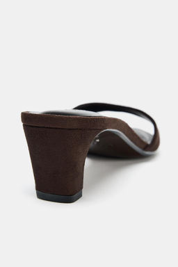 SANDALIA TAC?N ANTE / Marr?n Chocolate - Zara фото 5