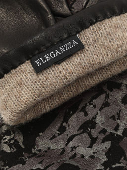 Перчатки женские ш+каш. IS00156 black/porto - Eleganzza фото 4