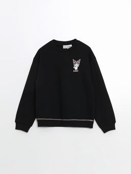 Bisiklet Yaka Kuromi Bask?l? K?z ?ocuk Sweatshirt