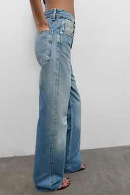 JEANS TRF WIDE LEG TIRO ALTO / Azul - Zara фото 3