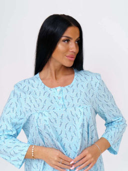 Ночная сорочка женская, цвет голубой белый