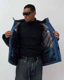 Горнолыжная куртка мужская зимняя синего цвета 7616S - Mtforce фото 10