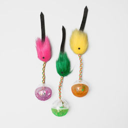 Шар-погремушка с хвостиком, микс цветов - Пижон фото 4