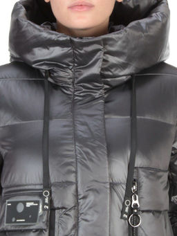 6809 DARK GREY Пальто зимнее женское KARERSITER (200 гр. холлофайбер) - Fashion фото 10