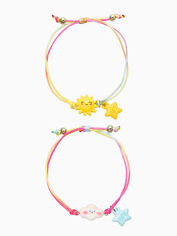 Цена за 2 шт. Браслеты детские парные «Выбражулька. Неразлучники. Солнце и Облако», разноцветный