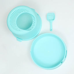 Туалет для кошек закрытый 47 x 47 x 35 см, бирюзовый - Пижон фото 11