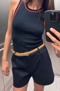 CONTRAST STITCH SLEEVELESS KNIT TOP - Zara фото 2