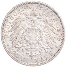 Монета 2 марки 1906 года Германия (Баден) 50 лет свадьбе Фридриха I и Луизы Прусской