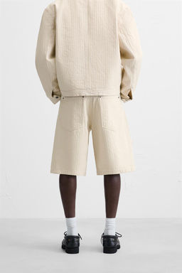 STRIPED TEXTURED BERMUDA SHORTS - Zara фото 3