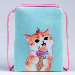 Цена за 2 шт. Сумка детская плюшевая «Кошечка» плоская