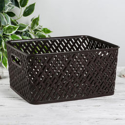 Корзина для хранения «Плетёнка», 35×29×17.5 см, коричневая