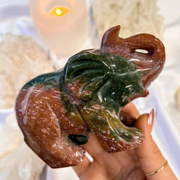 Фигурка резная "Слон" из океанической Яшмы