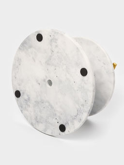 Этажёрка для фруктов и десертов Magistro Marble, 2 яруса, d=25/20?26.5 см, мрамор, белая  фото 4