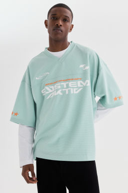 Camiseta estampada de malla Oversized Fit - H&m фото 2