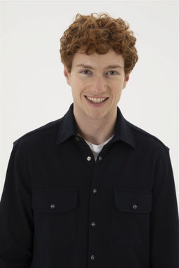 Мужская темно-синяя рубашка с длинным рукавом - U.s. polo assn фото 2