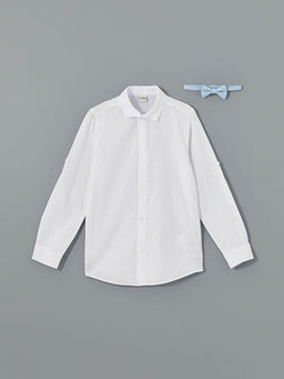 Basic Uzun Kollu Erkek ?ocuk G?mlek ve Papyon