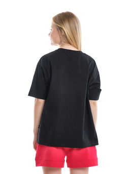 Футболка с принтом для девочки 22-9012 черный - Mini maxi фото 2