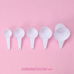 Набор мерных ложек Доляна, 11 шт.: 30/60/80/125/250 мл, 0.6/1.2/2.5/5/7.5/15 мл, пластик, белый