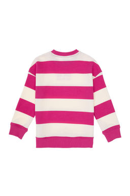 K_z _ocuk Pembe _izgili Bisiklet Yaka Sweatshirt Sepette S_rpriz _ndirim - U.s. polo assn фото 3