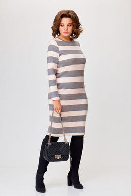 Платье Swallow 770.2 полоска молочная+серая - Mira fashion фото 8