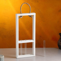 Кашпо деревянное 18540 см с 3 колбами 15 см Рамка Экстра, ручка, белый Дарим Красиво  фото 6