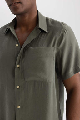 Рубашка из поплина с коротким рукавом Relax Fit - Defacto фото 5