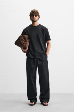 WASHED POPLIN TROUSERS