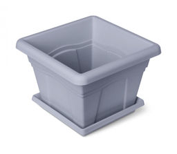 Горшок Квадро с поддоном 12.2л 32х32см серый С165СЕР