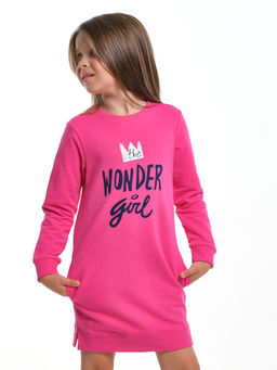 Платье с принтом с длинным рукавом UD 7072 малина