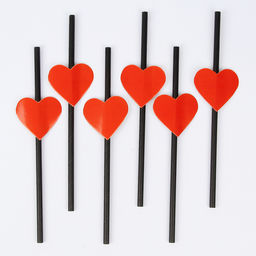 Трубочки для коктейля Сердечки, набор 6 шт. - Страна карнавалия фото 6