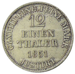 1/12 талера 1851 года B Германские государства -Ганновер