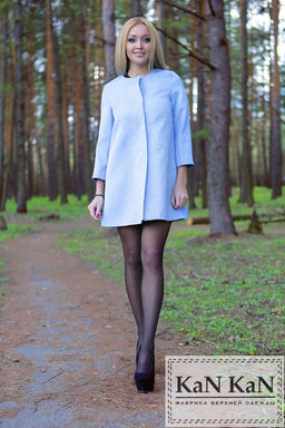 Пальто летнее 16-011 (голубой)