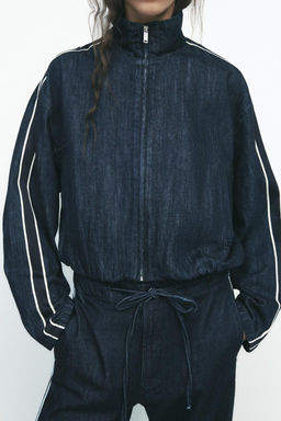 CONTRAST STRIPE DENIM JACKET - Zara фото 2