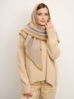 Косынка из кашемира 16-24-213-0C капучино-золото