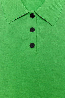 SHORT SLEEVE KNIT POLO TOP - Zara фото 7