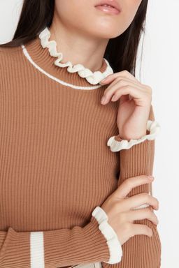 Tas Renk Bloklu Triko Kazak TWOAW22KZ1250 - Trendyolmilla фото 9