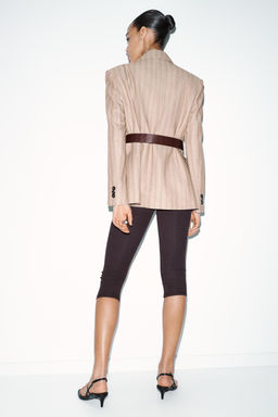 HERRINGBONE BLAZER WITH BELT - Zara фото 5